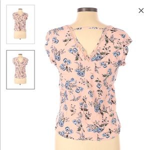 DR2 Blush and Blue Floral Blouse